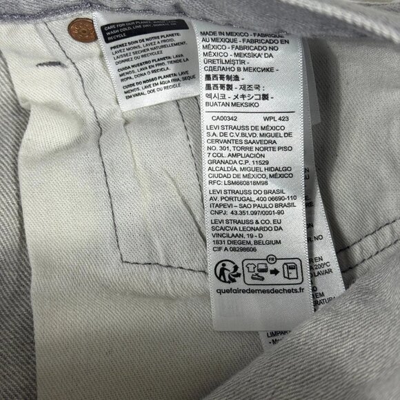 Levis 501 Mens Straight Leg Jeans Gray Button Fly 5-Pocket Outdoor Size 38x30 - Picture 15 of 16